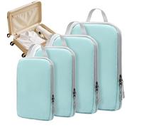 Générique Compression Packing Cubes, Travel Organizer Set, 4-Piece Vacuum Bags, Reusable Space Saver Design, 11.81x3.94x16.14 inches, Ideal for Suitcase, Flight Prep, Luggage Storage