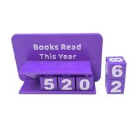 Générique Compteur De Livres - 3D Imprimé 13x8cm | Lectures Année | Panneau Compteur | Affichage Challenge Lecture, Ludique pour Lecteurs, Étudiants Et Amoureux des Livres