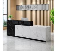 Générique Comptoir Caisse avec Passe Cables, Comptoir Accueil Moderne avec Tiroir Verrouillable, for Boutiques, Grands Magasins, Instituts de Beaute, Hotels