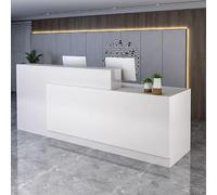 Générique Comptoir d'accueil avec comptoir - Montage Facile pour Bureaux, magasins, instituts de beauté et Restaurants - Réception en Bois d'ingénierie (Blanc)