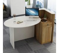 Générique Comptoir d'accueil avec Plateau Ovale et étagère réglable, comptoir de Caisse verrouillable pour Bureau, institut de beauté, Magasin de détail - Marron Droit, 100 cm