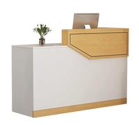 Générique Comptoir d'accueil Marron avec tiroirs verrouillables, comptoir Avant et Plateau pour Clavier, Table de Caisse avec Passe-câble, comptoir de 140 cm pour Bureau et Entreprise