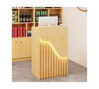 Générique Comptoir d'accueil Moderne avec éclairage d'ambiance, comptoir de Caisse élégant pour Bureaux, Design raffiné et Polyvalent (Bois doré, 80 cm/31,5 po)