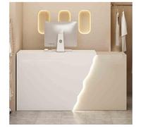 Générique Comptoir d'accueil Moderne avec éclairage LED, Petit comptoir de Caisse pour Magasin de vêtements et Salon de beauté, Table d'accueil élégante (E-6, L-47,2 x 23,6 x 35,4 Pouces)