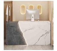 Générique Comptoir d'accueil Moderne avec éclairage LED, Petit comptoir de Caisse pour Magasin de vêtements et Salon de beauté, Table d'accueil élégante (F-3, R-47,2 x 23,6 x 35,4 Pouces)