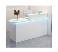 Générique Comptoir d'accueil Moderne avec étagères de Rangement et tiroirs verrouillables, Finition Bois MDF pour Hall d'entrée, Clinique, Bureau, institut de beauté, Commerce de détail - 80 cm (31,5