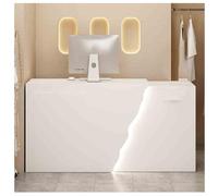 Générique Comptoir de réception Moderne avec éclairage LED, Petit comptoir de Caisse pour Magasin de vêtements et Salon de beauté, Table d'accueil élégante (E-1, L-39,3 x 23,6 x 35,4 Pouces)