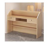 Générique Comptoir de réception Moderne, comptoir Multifonctionnel pour Caisse de Vente au détail, Finition Blanche, Table de comptoir d'accueil de Bureau (Naturel, L 100 cm / 39,7 po)