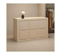 Générique Comptoir de réception Moderne, Table de Caisse enregistreuse pour magasins de vêtements, boutiques pour Femmes, comptoirs d'accueil et Plus Encore (Beige, 140 cm/55,1 po)