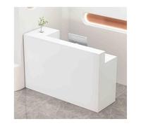 Générique Comptoir de réception Moderne, Table de Vente élégante pour Magasin ou Bureau, Plateau épais, Finition Bois marbré élégante (Blanc, côté Droit, 120 cm)