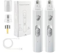 Générique Concertchop Dog Nail Grinder, Concertchop Nail Trimmer, 3 Grinding Modes & 2 Levels, Ultra-Quiet Operation, Smart LED Pet Grinder, USB Charge with Replacement Grinding Heads (2B)