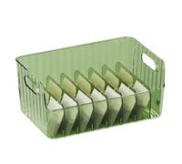 Générique Condiment Packet Organizer Box, Clear Handle Adjustable Store, Non Slip with Snack Hold, Food Sort with Easy Grip, Kitchen Container for Home Dorm, Storage Box for Office Table Makeup