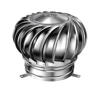 Générique Conduit de Ventilation de Toit de 11,8 Pouces, Couvercle de Turbine éolienne en Acier Inoxydable, Chapeau Rotatif Anti-refoulement pour cheminée extérieure