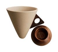Générique Cone Coffee Mug - Classic Hot Cup, Tea Cups with Heat Resistant Ceramic and Wooden Base, Stylish Mug for Cocoa Sipping, Home Mugs, Drink Cup for Kitchen, Restaurant and Coffee Service