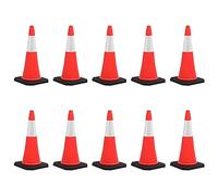 Générique Cônes de signalisation réfléchissants à Base Lourde 10 pcs 75cm,Entreprise & Industrie,Signalétique,Panneaux de signalisation routière-150944