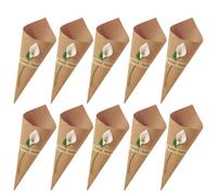 Générique Cônes en Papier Kraft Blanc Confettis Mariage Lot de 50 Support Pétales et D'oiseaux pour Emballage pour Événements Spéciaux