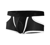 Générique Confortable Motif Étoile Coupe Ample Caleçon Homme, Détente Quotidienne Respirant Léger sous Vetement, Été Automne Tenue Décontractée(Black, L)