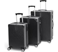 Générique Conjunto de 4 ruedas (3 piezas, juego de Trolley de carcasa dura), Conjunto de maletas M L XL, maleta de viaje Con 4 ruedas, Con cerradura de combinación, Blanco, Hartschalen-Trolley