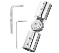Générique Connecteur d'angle Coudé Réglable et Flexible en Acier Inoxydable Argenté pour Tringle à Rideaux pour Fixation de Tringles Intérieur
