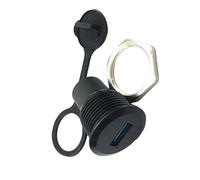 Générique Connecteur de Prise à sur Panneau USB3.0 en Alliage avec Capuchon étanche pour Installation d ' équipement Industriel extérieur, sur Panneau Rond Femelle à Femelle
