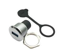Générique Connecteur de Prise à sur Panneau USB3.0 en Alliage avec Capuchon étanche pour Installation d ' équipement Industriel extérieur, sur Panneau Rond Femelle à Femelle