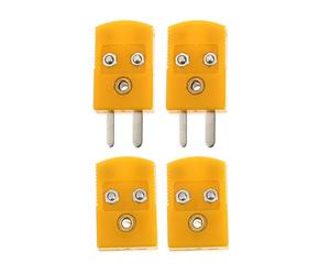 Générique Connecteur de Thermocouple 4 Pièces, Rapides et Fiables en Plastique Jaune K Type Utilisé pour Circuits Thermocouples et