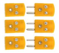 Générique Connecteur de Thermocouple de Type K en Abs Jaune, Performance Stable Lot de 6 Pièces et Compatible Instruments K, pour Diverses Applications Professionnelles