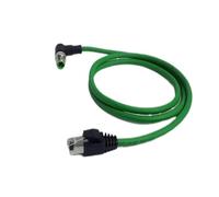 Générique Connecteur M12 4 broches 8 broches avec code A/D mâle vers RJ45 étanche, Ethernet industriel, 1/2/10 mètres(M12 D-RJ45(Elbow),1M)