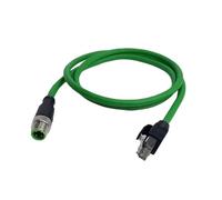 Générique Connecteur M12 4 broches 8 broches avec code A/D mâle vers RJ45 étanche, Ethernet industriel, 1/2/10 mètres(M12 D-RJ45,2M)