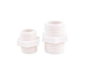 Générique Connecteur mâle Double en PVC Blanc 1/2-2" | Adaptateur de tuyau d'eau à joint de mamelon 2 ~ 10 pièces(1I2 inch male thread,5 Pices)