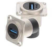 Générique Connecteur USB 3.0 Traversant Argenté en Métal et PC Fixation Panneau, Adaptateur Femelle Double Face pour Connexion Fiable et Transfert de Données