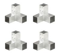 Générique Connecteurs de Poteau 4 pcs Forme en Y Métal galvanisé 71x71 mm,Quincaillerie,Clôtures & barrières,Poteaux & traverses de clôture,Argent,4.25 KG,145458