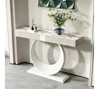Générique Console de Rangement pour entrée, Table d'appoint étroite en marbre avec tiroirs dissimulés, Meuble d'entrée Moderne pour Salon, Couloir ou Hall d'entrée, 100 cm x 35 cm x 92 cm, décoration