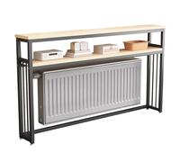 Générique Console de Rangement pour entrée, Table d'appoint étroite, étagère à 2 Niveaux avec Cache-radiateur, Structure métallique, Gain de Place, Design Noir élégant, Panneaux de qualité supérieure