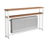 Générique Console de Rangement pour entrée, Table d'appoint étroite, étagère à 2 Niveaux en métal avec Cache-radiateur, Gain de Place, Panneau de qualité supérieure, Finition Marron, 180 cm (70,8 po)