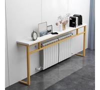 Générique Console de Rangement pour entrée, Table d'appoint étroite, étagère de 120 cm avec Pieds en métal, Table Basse étroite avec Plateau texturé Effet marbre, idéale pour Le Couloir et Le Salon.