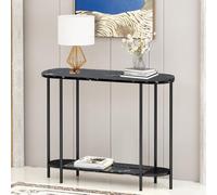 Générique Console étroite pour entrée, Petite Table de Couloir avec Deux étagères de Rangement, Table d'appoint Fine pour canapé, Table de Chevet pour Salon, Couloir (Noir 2,80 cm)