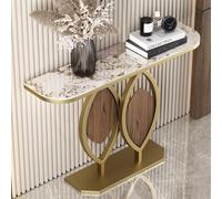 Générique Console Glam - Table d'entrée étroite et Longue, Table de canapé avec Base en métal, élégante Table d'appoint pour Couloir, Montage Facile, Finition dorée, 150 cm (59")