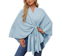 Générique Consolidateh Sweater, Elegant Shawl Wrap Soft Open Front Poncho Cardigan with Cape Design, Lightweight Knit for Travel Office