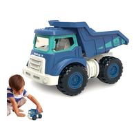 Générique Construction Vehicle Toys - Inertia Car Truck Set for Kids Boys Girls | ABS Build with Coasting Play, Yellow Excavator Blue Dump Truck Red Crane Green Mixer, Creative Playtime Construction