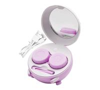 Générique Contact Lens Case - ABS Material 8cm Size, Lens Box Kit, Travel Lenses Holder | Mirror Tweezer USB-C Included, Personal Care Kit For Soft, Colored, Scleral, RGP Lenses, Home, Office, School