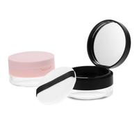 Générique Contenants de Maquillage 20G X2 Miroir et Applicateur, Boîtes de Poudre Portables Noir Mat, Poudriers pour Poudre Fixante et Soins Peau en Voyage