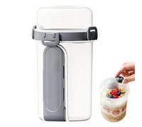 Générique Contenants De Préparation De Salades,Stockage Alimentaire Transparent Double Paroi,Contenants salade portables avec couvercles | Pour Maison Bureau Extérieur Fête Dessert Noix Yaourt