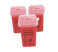 Générique Conteneur à Objets Tranchants Rouge 3 Pièces Avec Couvercle Rabattable Poubelle De Sécurité Pour Déchets Boîte De Collecte Pour Aiguilles Usage Et Bureau Ergonomique Et Portable