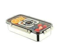 Générique Conteneur de rangement pour,Récipient hermétique en acier inoxydable avec couvercle et poignée | Boîte à maison,Pour rangement support contenant coin maison aliment bagel