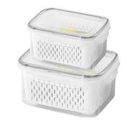Générique Conteneurs de stockage de nourriture - Bacs de réfrigérateur étanche à l'air, couvercle à snap-verrou, passoire amovible avec espace de couvercles sécurisé Sauveillance empilable