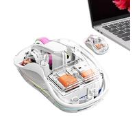 Générique Contrôle Informatique sans Fil avec lumières, contrôle Informatique Transparent sans Fil | tri-Mode Transparent Rechargeable, sans Bruit pour Le Travail, l'a