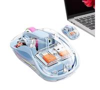 Générique Contrôle Informatique sans Fil Rechargeable, contrôle Informatique Silencieux sans Fil - Contrôle Transparent tri-Mode avec lumière | sans Bruit pour Le Travail, l'a