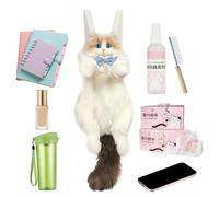 Générique Convertible Kitty Rucksack - Multi-Way Carry Bag, 3D Sculpted Body for Unique Styling, Faux- Animal Pouch, Whimsical Storage Gear with Adjustable Comfort Padding, Versatile Plush Rucksack