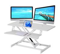 Générique Convertisseur De Bureau Debout | Plateau Réglable 94x40 Cm avec Support Clavier, Idéal pour Deux Moniteurs, Hauteur 15 À 48 Cm, Système Pneumatique, Adapté À TousLes Types De Bureau